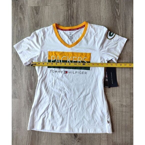 NFL GREEN BAY PACKERS Tommy Hilfiger V-Neck T Shirt Womens NWT - Picture 2 of 7